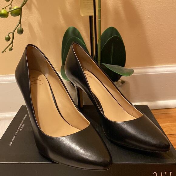INC International Concepts Zitah Pumps Black Leather 7.5M - Picture 3 of 10